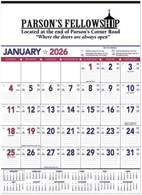 Patriotic Promotional Items: Patriotic Contractor Memo Wall Calendar