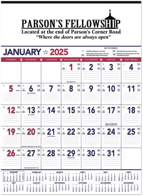 Calendars & Planners: Patriotic Contractor Memo Wall Calendar