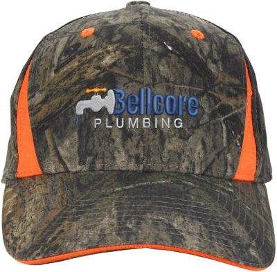 Business Caps and Hats: Camo Cap With Blaze Inserts