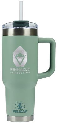Pinnacle recycled travel tumbler with straw 40oz