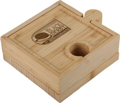 Events & Entertaining Promotional Products: Bamboo 6-In-1 Puzzle Cheese Board Set