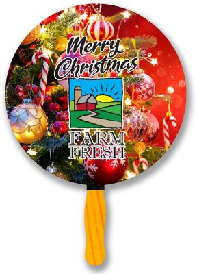 All Products: Round Glued Hand Fan With Four Color Process Impri