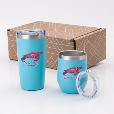 Custom Drinkware: Full Color Cruise & Adventure Brite Gift Set