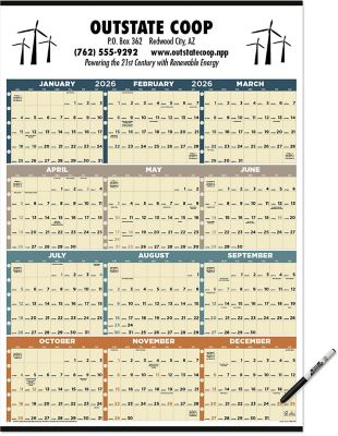 Custom Calendars: Time Management Span-A-Year Laminated W/Marker