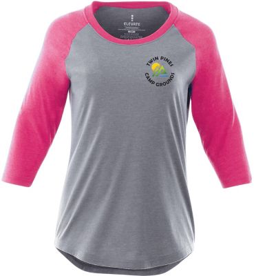 Custom Long Sleeve T-Shirts: Womens Dakota Three Quarter Raglan Tee