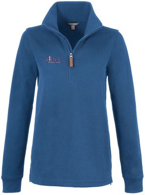 Custom Sweatshirts: Womens Hudson Eco Knit Half Zip Ribbed Sweater