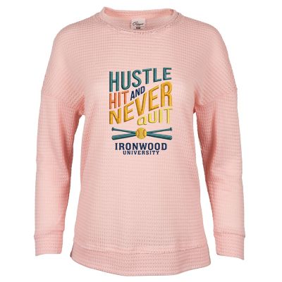 Breast Cancer Awareness: Women's Waffle Knit Hi Low Shirt - Embroidered