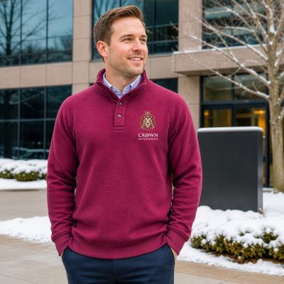New: Adult Zig Zag Quarter Snap Crewneck - Full Color