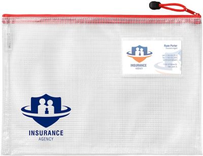 Office: Polyweave® Med Zip Bag With Business Card Holder