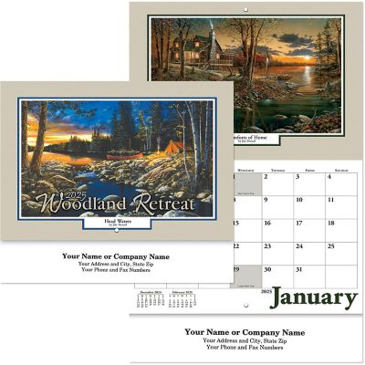 Promotional Wall Calendars: Woodland Retreat Stapled Wall Calendar