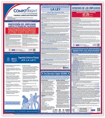 ComplyRight Federal and State Labor Law Posters: Federal Labor Law Poster Minimum Wage Spanish