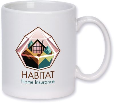 Reusable Full Color Ceramic Mug 11 Oz