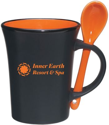 Coffee Mug with Spoon - 8 oz.