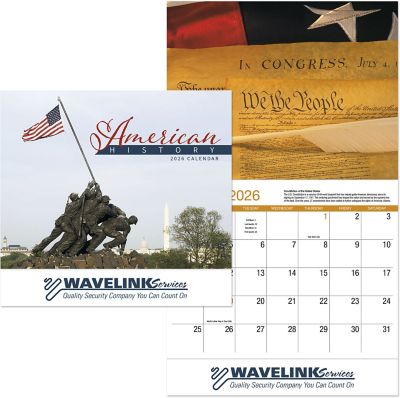 American History Stapled Wall Calendar