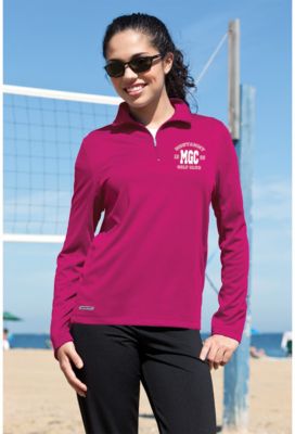 Branded Sports Clothing: Embroidered Ladies Mesh Quarter Zip Tech Pullover