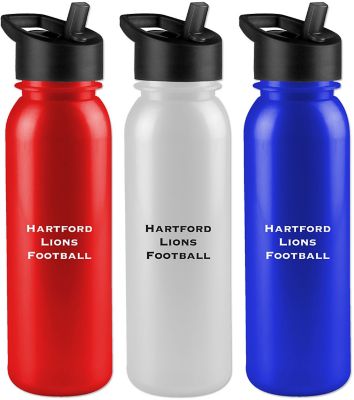 Metalike Water Bottle With Flip Straw