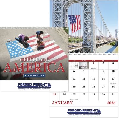Patriotic Promotional Items: Celebrate America Spiral Wall Calendar