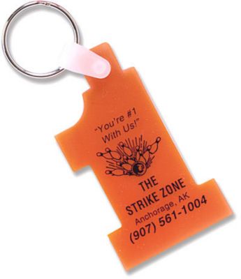Custom Keychains: Sof-Touch Number One Key Tag