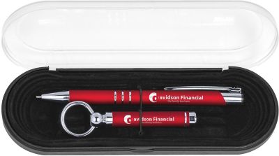 Holiday Gifts for Employees Under $10: Delane® Luster Pen & Showcase Keychain Gift Set