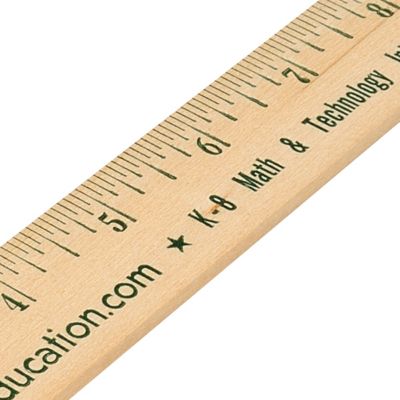12 Inch Custom Printed Natural Finish Wood Rulers - English Scale