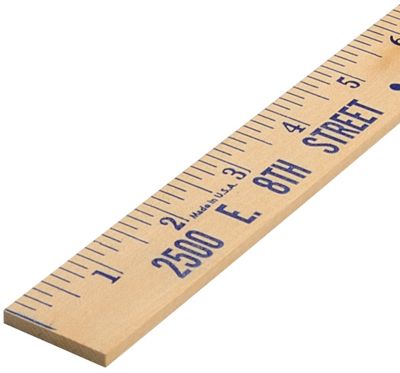 12 Inch Custom Printed Natural Finish Wood Rulers - English Scale