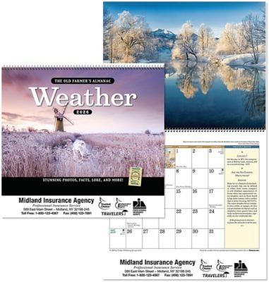Office: Farmer's Almanac Weather Spiral Wall Calendar
