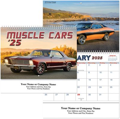 Promotional Wall Calendars: Muscle Car Spiral Wall Calendar