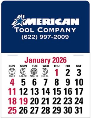 Bank Promotional Items: Press-N-Stick Die-Cut Calendars