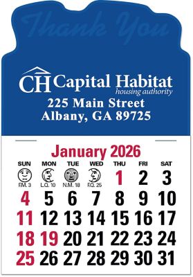 Custom Calendars: Thank You Die-Cut Press-N-Stick Calendar