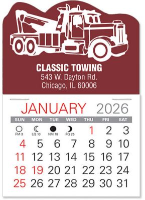 Wrecker Tow Truck Die-Cut Stick Up Calendar