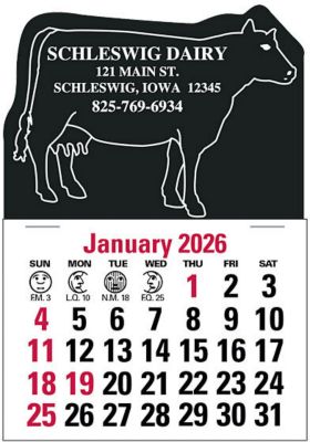 Custom Calendars: Cow Die-Cut Value Stick Calendar