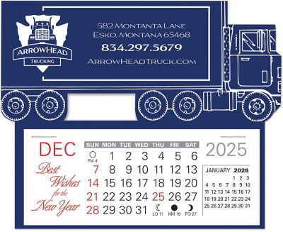 Semi Truck Die-Cut Easy Stick Calendar