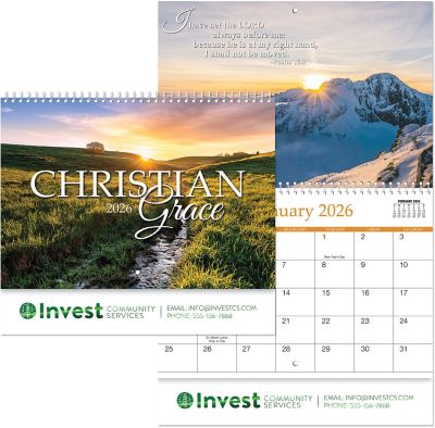 Promotional Wall Calendars: Luxe Christian Grace Spiral Wall Calendar