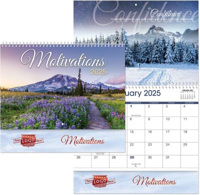 Promotional Wall Calendars: Luxe Gallery Motivations Spiral Wall Calendar
