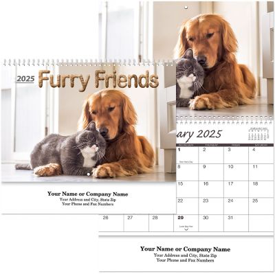 Pet Promotional Products: Furry Friends Spiral Wall Calendar