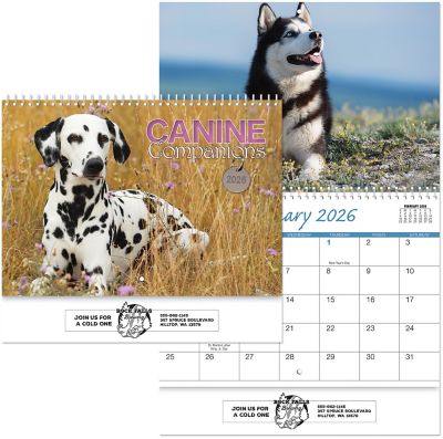 Promotional Wall Calendars: Canine Companions Spiral Wall Calendar