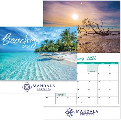 Promotional Wall Calendars: Beaches Stapled Wall Calendar