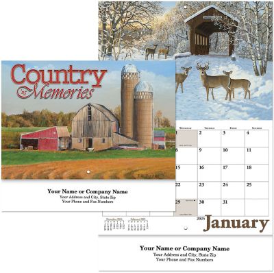 Promotional Wall Calendars: Country Memories Stapled Wall Calendar