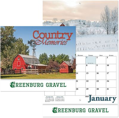 Promotional Wall Calendars: Country Memories Stapled Wall Calendar