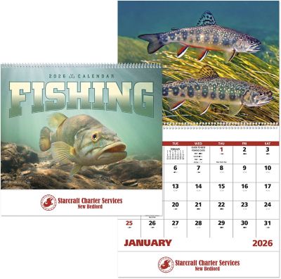 Fishing Spiral Wall Calendar