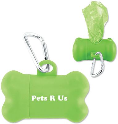 Pet Promotional Products: Bone Shaped Pet Waste Bag Dispenser W/Carabiner