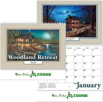 Promotional Wall Calendars: Woodland Retreat Spiral Wall Calendar Foil Imprint