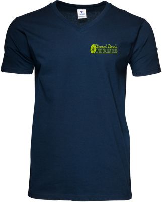 Free Design Services: Screen Printed Men's 100% Cotton V-Neck T-Shirt