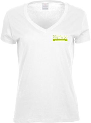 TAP Tees: Screen Printed Ladies 100% Cotton V-Neck T-Shirt
