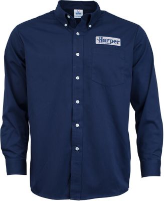 All Products: Embroidered Mens Long Sleeve Twill Dress Shirt