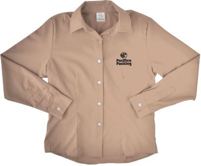 Women’s Logo Apparel: Embroidered Ladies Long Sleeve Twill Dress Shirt