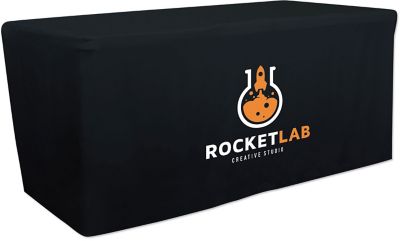 Personalized Trade Show Tablecloths: Full Color Fitted Table Throw Front Imprint 6 Foot