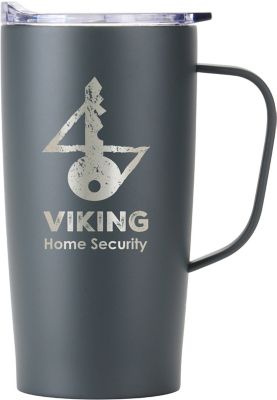 Personalized 20 oz Stainless Steel Tall Insulated Coffee Mug with Handle  and Lid - Customized with Your Name or Text