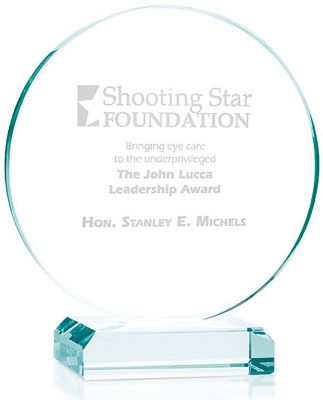 Jade Glass Large Round Award