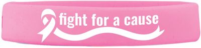 Breast Cancer Awareness Merchandise: Silicone Wristband Screen Printed